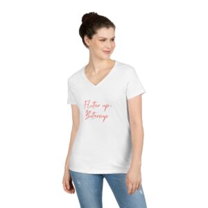 Flutter Up Buttercup - Ladies' V-Neck T-Shirt